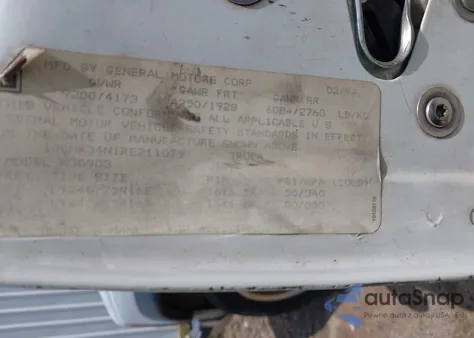 1994 Chevrolet Gmt-400 K3500 z USA, uszkodzony, nr VIN 1GCHK34N1RE211079